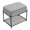 Small Corduroy Shoe Bench Upholstered Storage Footstool Bench Hallway Entryway