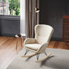 Rocking Chair Accent Boucle Fabric Armchair Padded Seat Single Sofa Lounge Chair