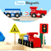 33Pcs Wooden Train Track Rail Set Magnetic Railway Xmas Kid Toy Fit Thomas Brio