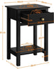 Bedside Cabinet with Drawer Wooden Nightstand with Shelf Bedside Table Bedroom