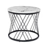 Round Coffee Table Set of 2 Stacking Side End Table Nesting Tables Marble Effect