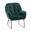 Upholstered Soft Velvet PU Armchair Lounge Button High Back Chair Fireside Sofa