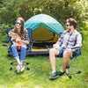 Folding Camping Chair 360° Swivel Portable Beach Outdoor Seat W/ Cup Holder &Bag