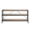 TV Stand Oak Style with Matt Black Industrial Detailing 580mm H x 1200mm W