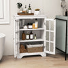 Bathroom Floor Cabinet Freestanding Display Storage Cabinet w/ Doors