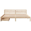 Bed Frame with Drawers 200x200 Solid Wood Pine C9K0