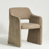 Nevada Dining Chair Beige Mocha Fully Upholstered Block Curved Frame