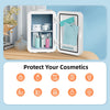 8L Mini Fridge with LED Mirror Portable Cooler Warmer Table Top Bedroom Makeup