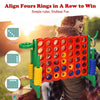 Giant 4 in a Row Game Jumbo Connect 4 Games w/42 Rings Basketball Hoop-Green