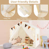 3-4 Kids Large Play Tent House Kids Play Tent w/Star Lights-Beige