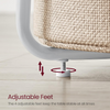 Modern White Round Side Table with Beige Storage Basket – Space-Saving & Stylish