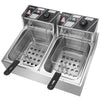 Stainless Steel Double Cylinder Electric Fryer UK Plug with Rapid Heating
