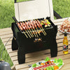 Outdoor Small Countertop Charcoal Wood Burning Grill-Black
