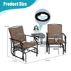 Garden Double Swing Glider Chair Rocking Chair Steel Swing Loveseat w/Table