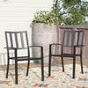 2 PCs Stackable Outdoor Garden Chairs Metal Chairs Heavy Duty, Black