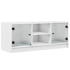 CIADAZ TV Cabinet with Glass Doors White 102x37x42 , Tv Unit, Tv Stand I3U8