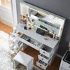 White Dressing Table LED Mirror 7 Drawers Stool Vanity Makeup Desk Set Bedroom