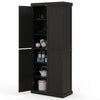 4 Door Kitchen Pantry 184cm Tall Buffet Cabinet Modern Storage Cabinet Organizer