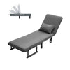 Adjustable Folding Single Sofa Chair Bed Lounge Sleeper Sofas Metal Leg W/Castor