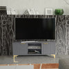 120cm TV Unit I Sideboard I Cabinet I Cupboard I TV Stand I Grey & Gold I Modern