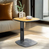 Pedestal Small Side Table Sofa Drinking Table Saddle Leather Tray Top End Table