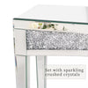 Large Crushed Diamond Silver Mirrored Console Table Lamp End Side Table Bedroom