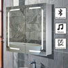 Bathroom LED Mirror Cabinet with Shaver Socket Bluetooth Music Sensor 2 Doors