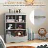 Home Toy Storage Organizer Playroom Bookcase with 5 Cubes-Grey