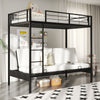 Convertible Couch and Bed with Ladder & Safety Guardrails-Black