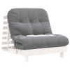 Futon Sofa Bed with White 80x206x11 Solid Wood Pine M4N8