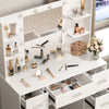 Dressing Table with LED Lights Mirror 7 Drawers Vanity Make up Desk Dresser Set