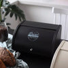 Bread Bin With Roll Top Lid Kitchen Metal Food Cake Loaf Storage Container Box