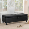 Storage Bench PU Leather Seat Wooden Rectangle Lift Ottoman Entryway Toy Box