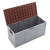 Brown&Grey 290L Plastic Storage Box Patio Gardening Tools Chest Box with Wheels