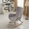 Modern Rocking Chair Upholstered Fabric Armchair Accent Glider Rocker Chair Grey