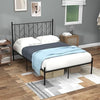 4FT6 Double Metal Bed Frame - Platform Bed Base with Headboard & 30cm Storage
