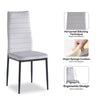 4pcs High Back Light Grey Velvet Dining Chairs Padded Seat Dining Room Kitchen