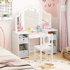 Princess Dressing Table Kids Vanity Desk & Chair Set-White