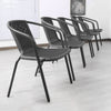 Garden Furniture Set Outdoor 4/6 Seats Rectangle Table Chairs with Parasol Hole