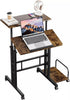 Height Adjustable Sit-Stand Desk Computer Table Standing Workstation with Wheel