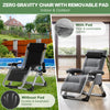NAIZEA Outdoor Padded Lawn Recliner Zero Gravity Chair Folding Chaise Chairs