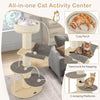 Wooden Cat Activity Center Play House Cat Tree Tower 120cm Climbing Stand