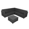 5 Seater Rattan Furniture Set Lounge Corner Sofa Set Table w/ Cover Garden Patio