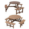 Outdoor Wooden Picnic Table Bench Furniture Set Garden Patio Pub Chair 6 8 Seats