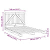 Bed Frame with Headboard Grey 140 x 200 Solid Pine Wood, Bed, Bedroom P3F2