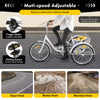 24" Adult Tricycle 6-Speed White 3 Wheel Bicycle Cruise Trike with Basket + Lamp