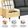 Modern 3-Seater Sofa Fabric Upholstered Couch Sofas for Bedroom Grey
