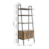 Freestanding Bookshelf Cabinet Industrial Wood Storage Display Shelf Cupboard
