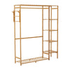 Bamboo Clothes Rail Rack Garment Hanging Stand Open Wardrobe Shelf, 120X30X147CM