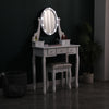 White Dressing Table with Mirror and Stool, 5 Drawers for Storage, 75x40x141.5cm